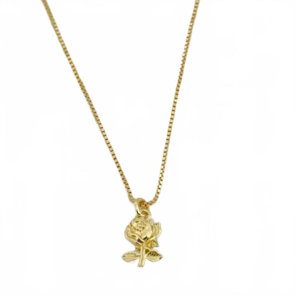 NEW TRAMPS+THIEVES women's doria rose necklace in gold